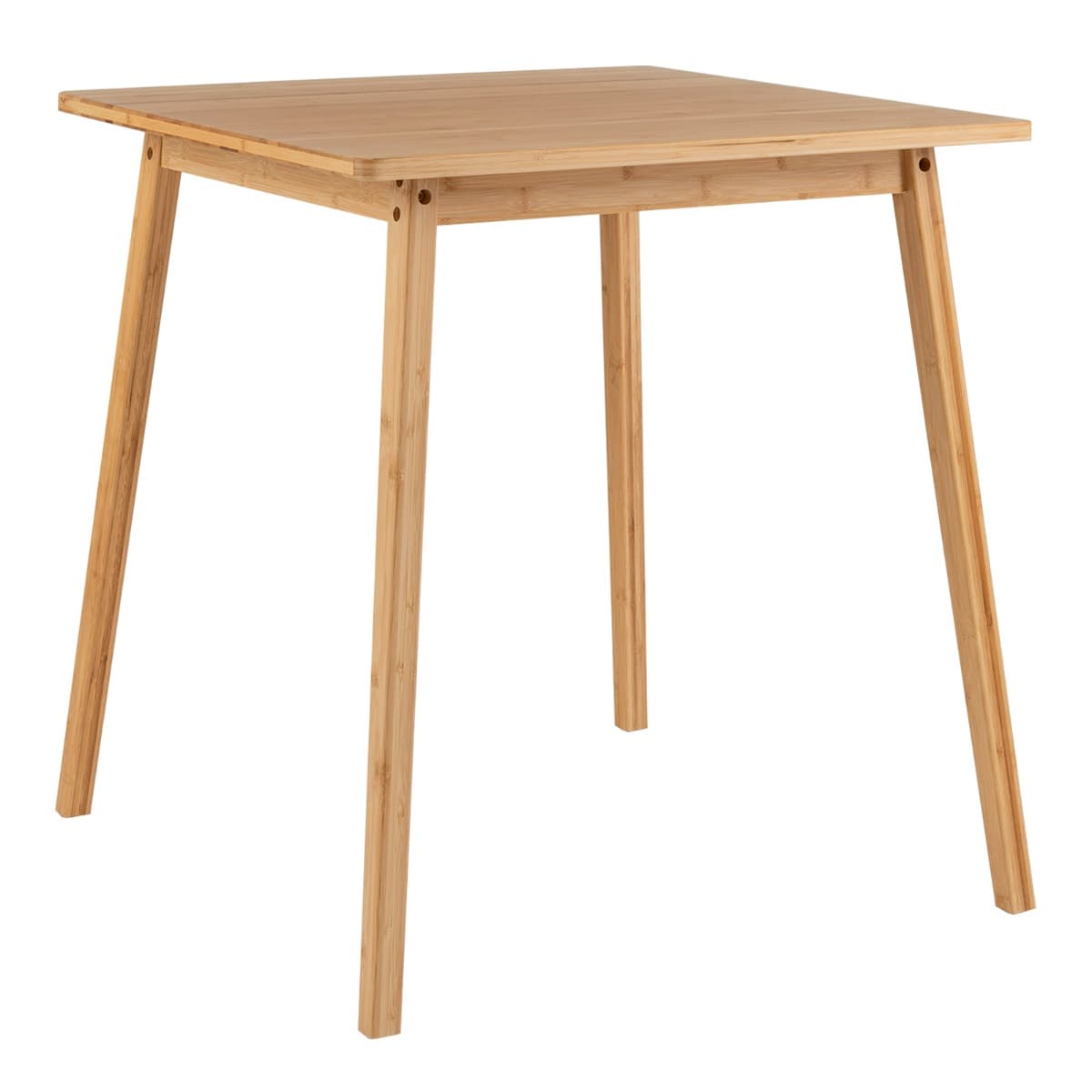 CostwayTable à Manger Carrée en Bambou pour 2-4 Personnes Table de Cuisine 70CM à Style Milieu du Siècle Bureau d’Écriture Naturel